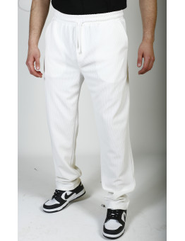 Fitilli Baggy Jogger Pantolon Beyaz